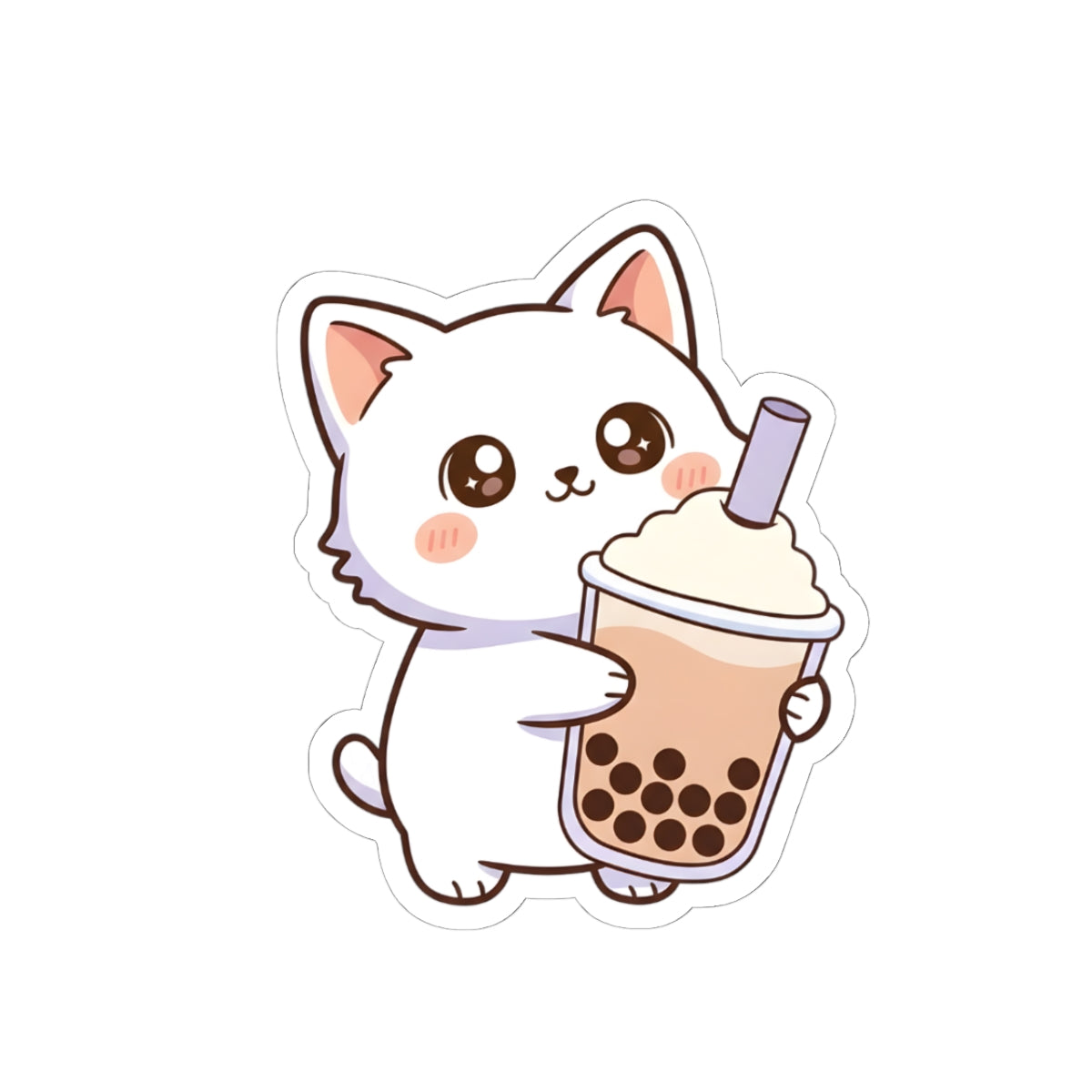 Cute Boba Cat Sticker