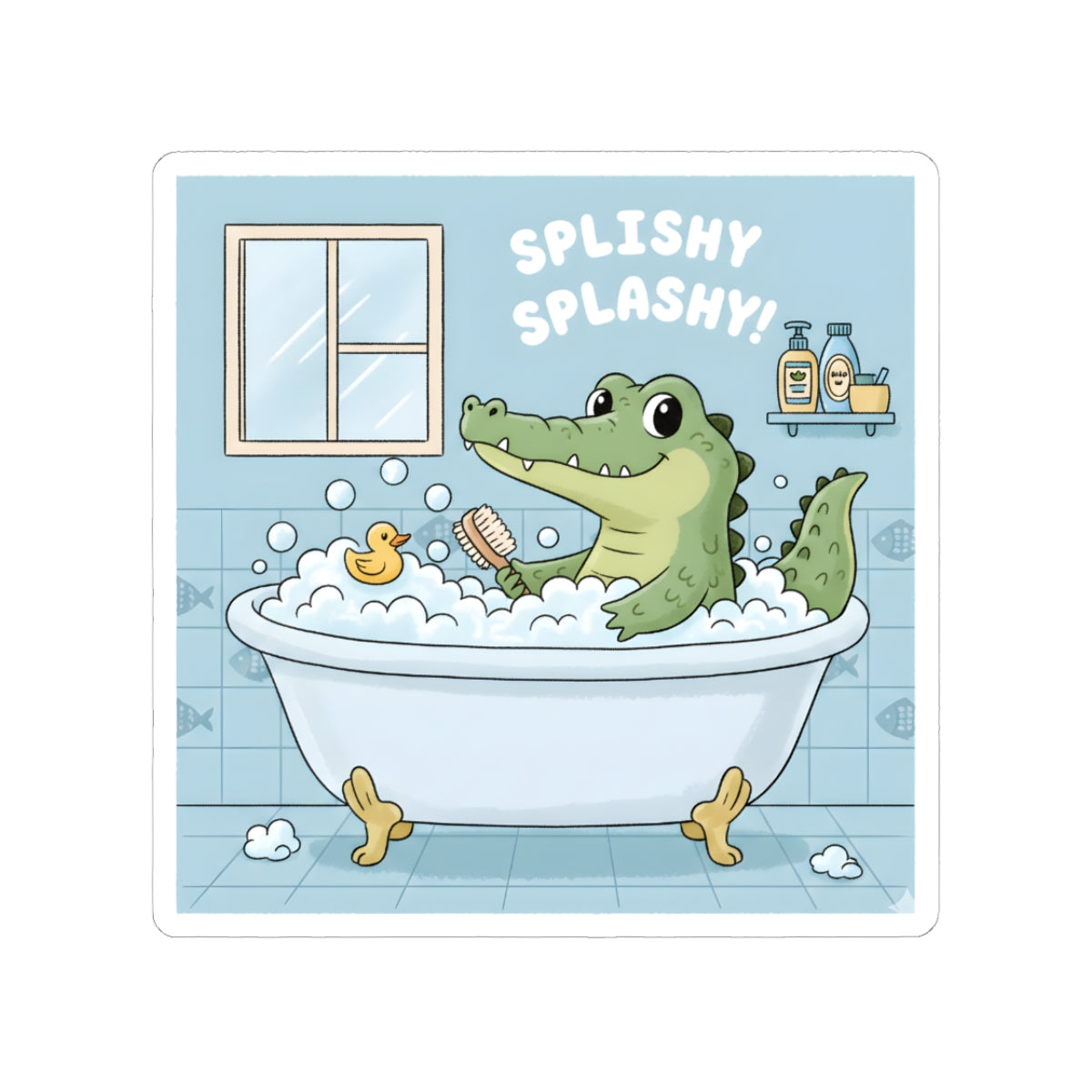 Crocodile Bathtime Sticker